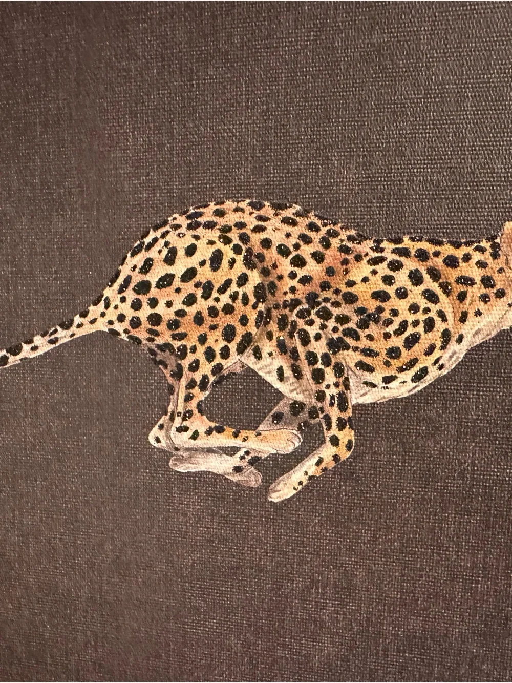 14x11 cheetah wild art print with glitter embellishment beautiful frame